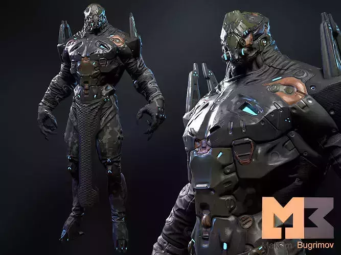 Sci-Fi Character 02 Hunter Low-poly 3D model