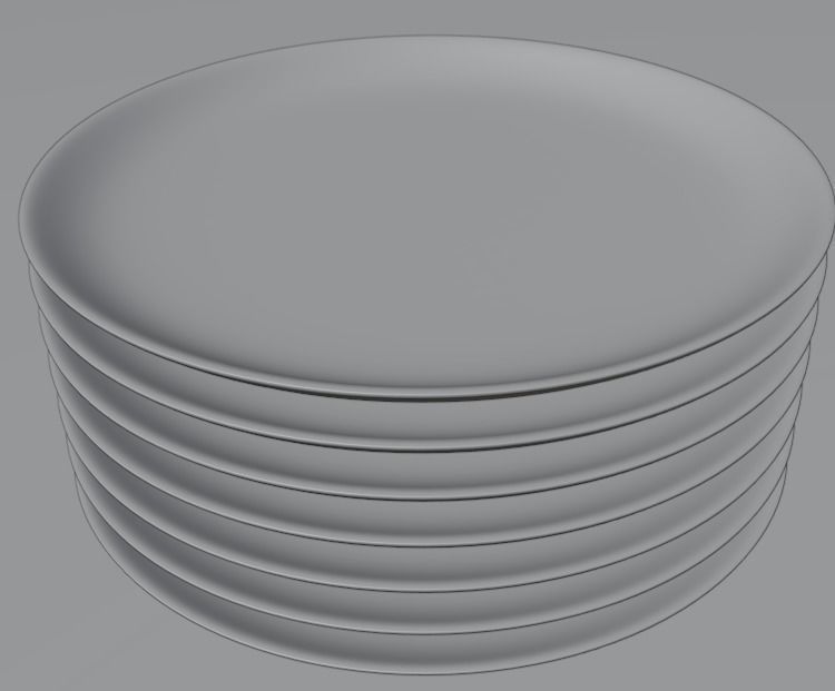 Stack of plates Free 3D model_5
