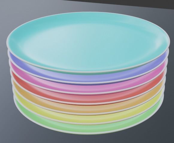 Stack of plates Free 3D model_1