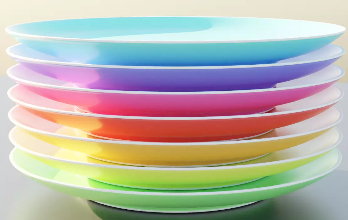 Stack of plates Free 3D model_0