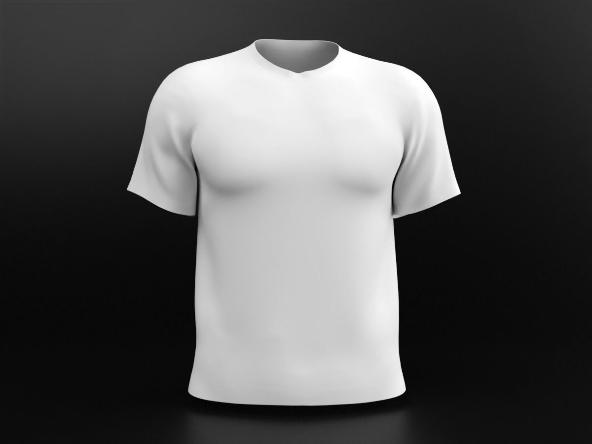 TShirt realistic with seam 3D model_1