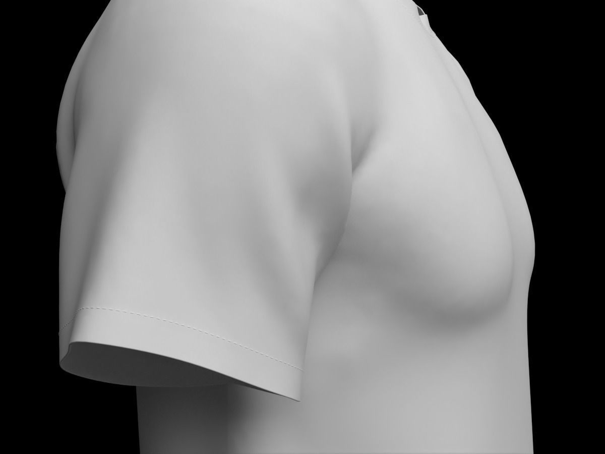 TShirt realistic with seam 3D model_3