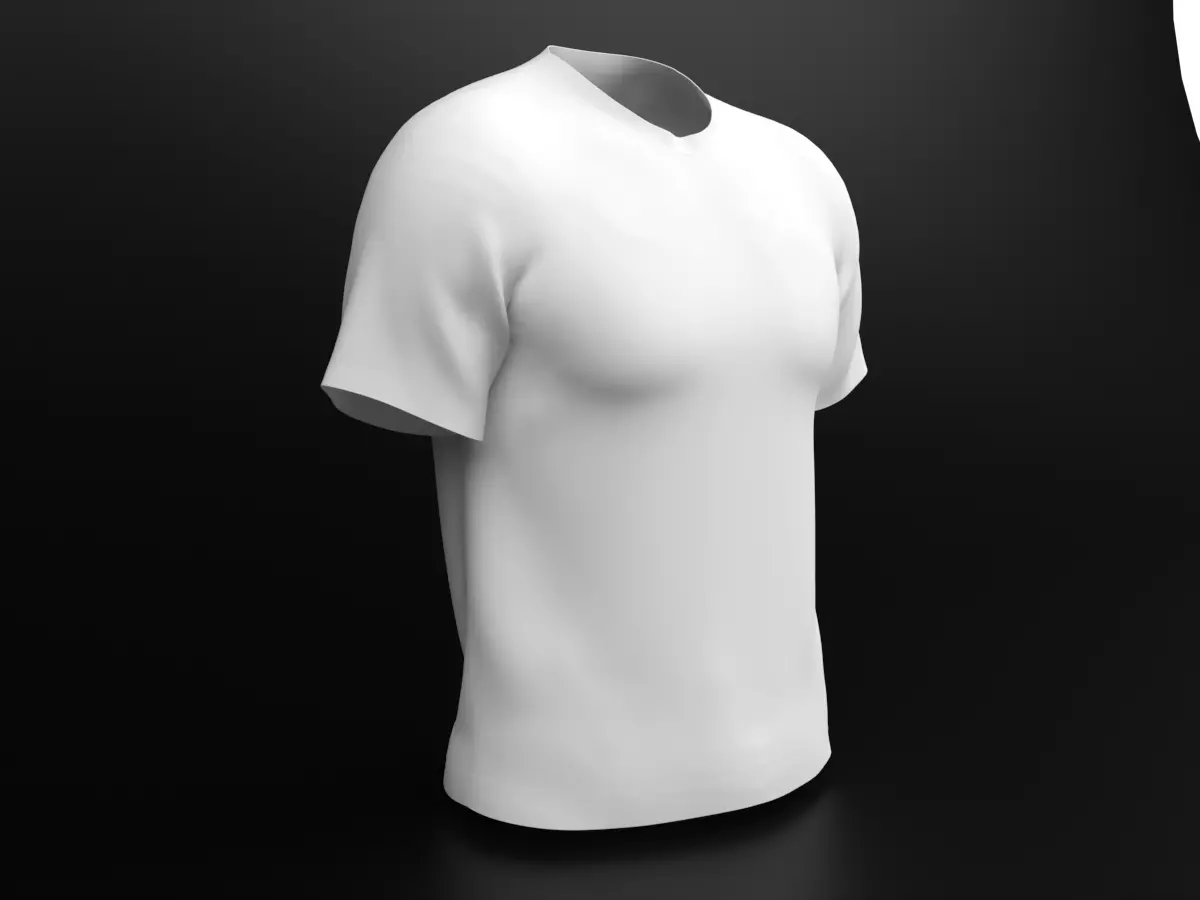 TShirt realistic with seam 3D model_0
