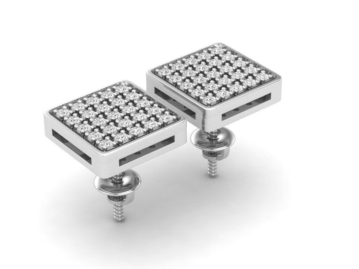 Diamond earrings for woman 3D print model_1