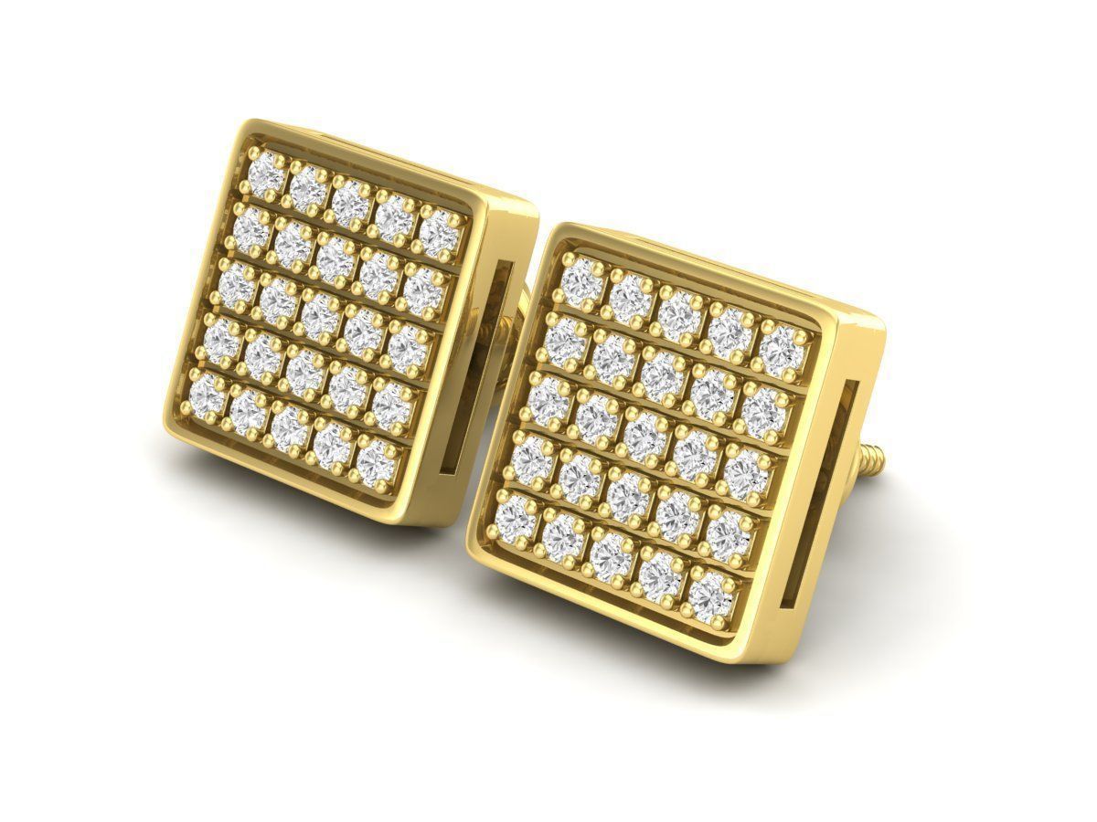 Diamond earrings for woman 3D print model_4