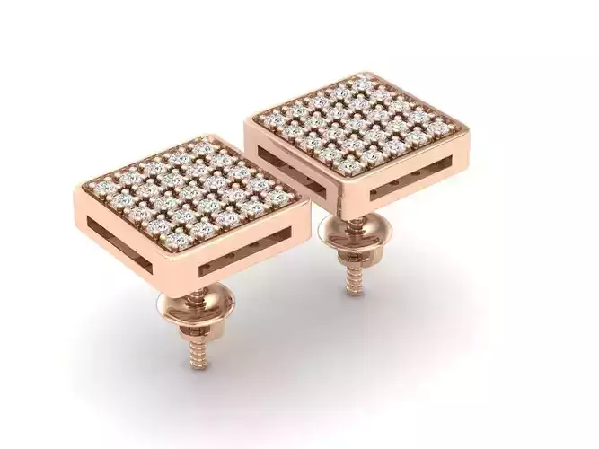 Diamond earrings for woman 3D print model
