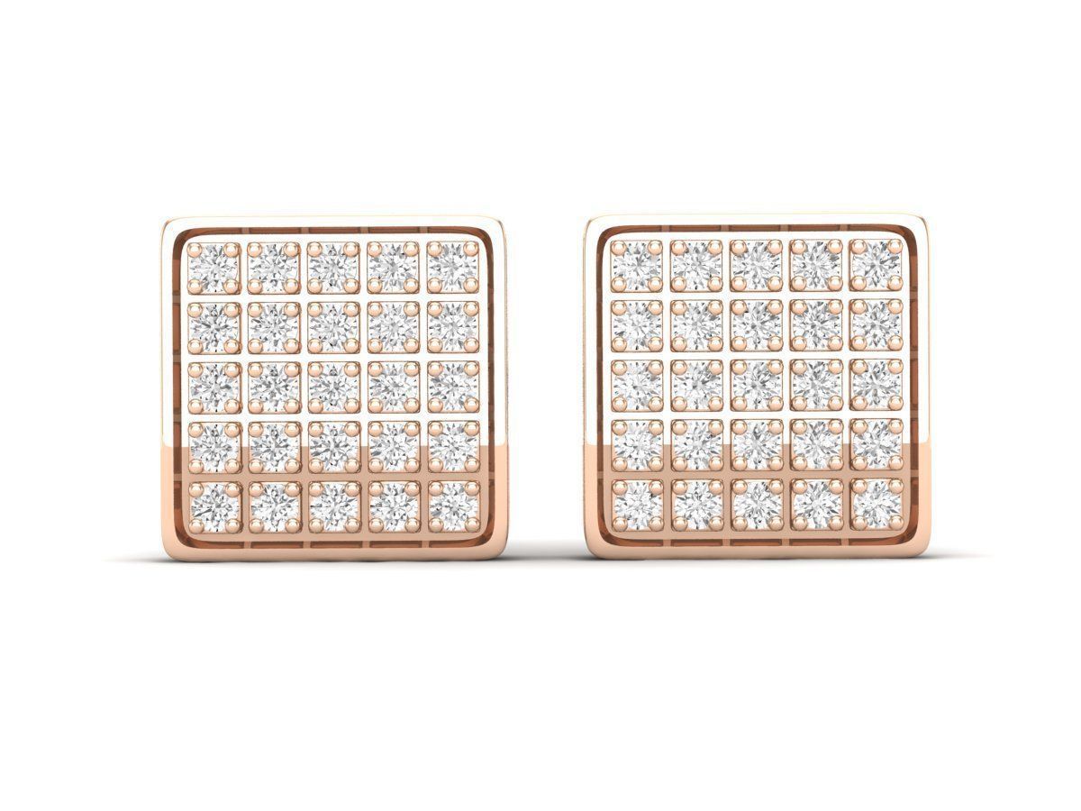 Diamond earrings for woman 3D print model_12