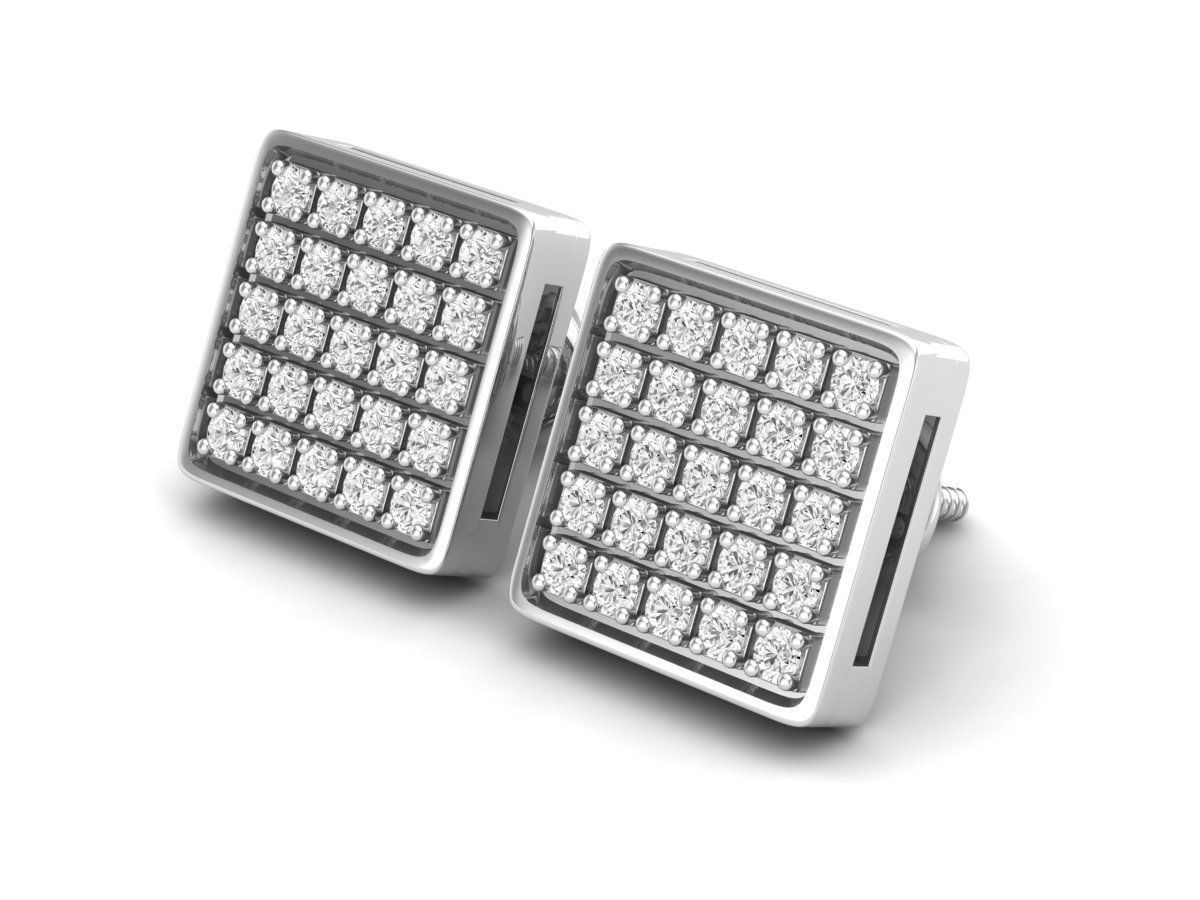 Diamond earrings for woman 3D print model_5