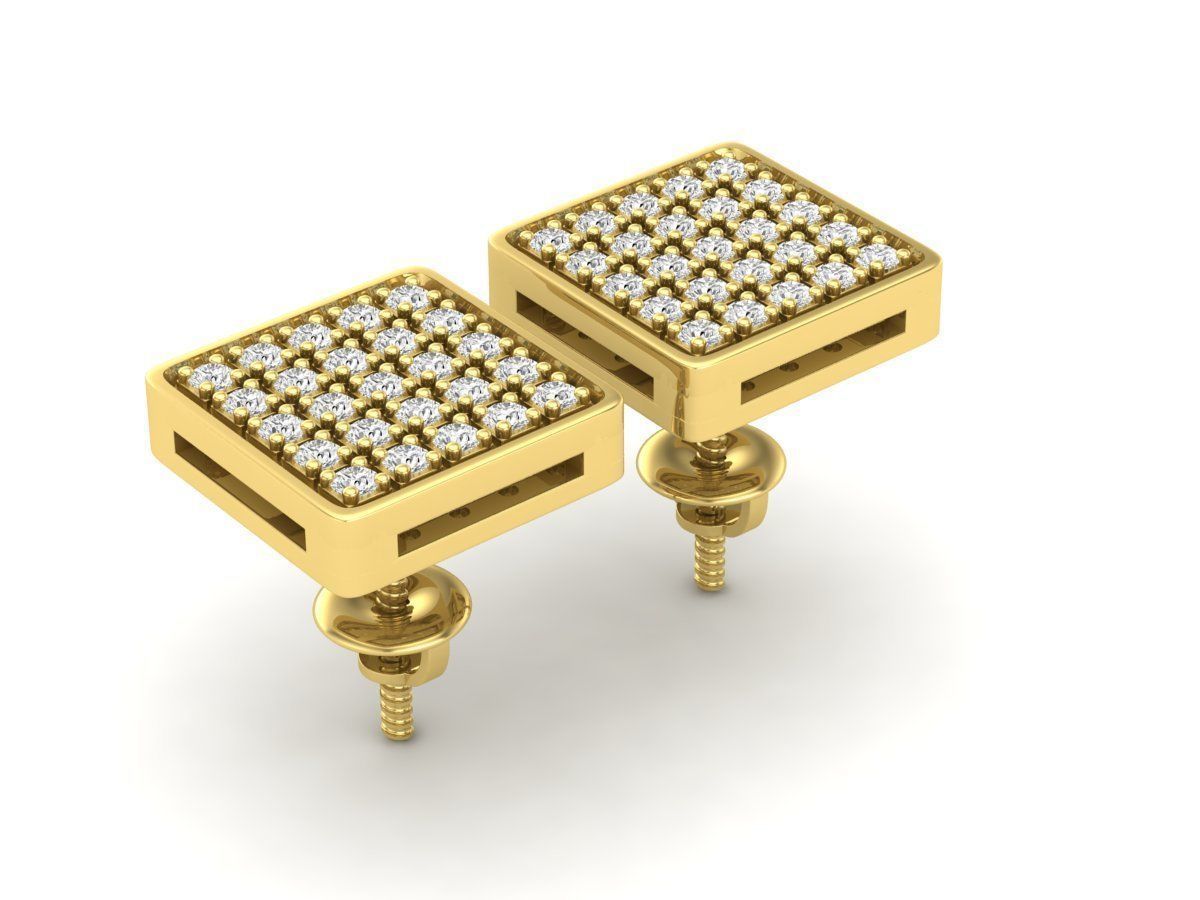 Diamond earrings for woman 3D print model_2