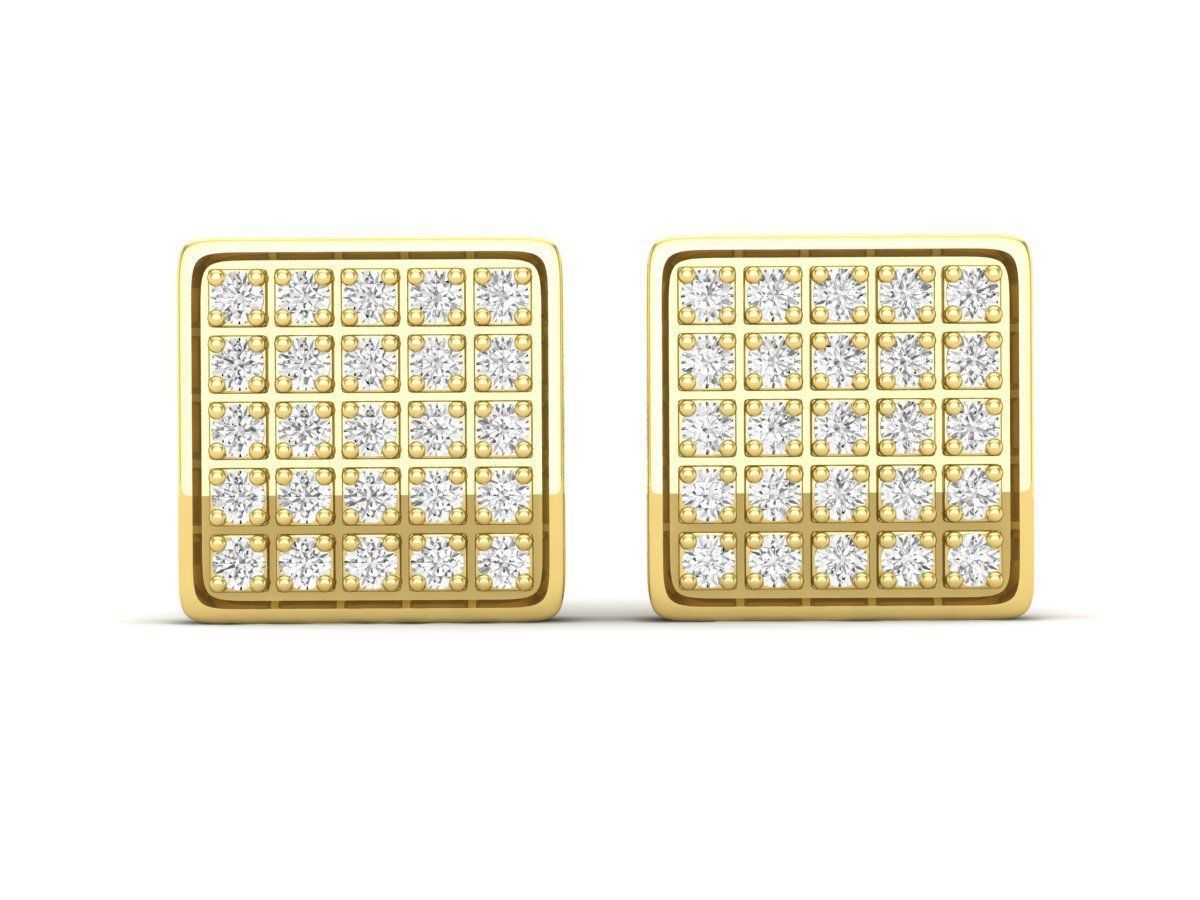 Diamond earrings for woman 3D print model_10