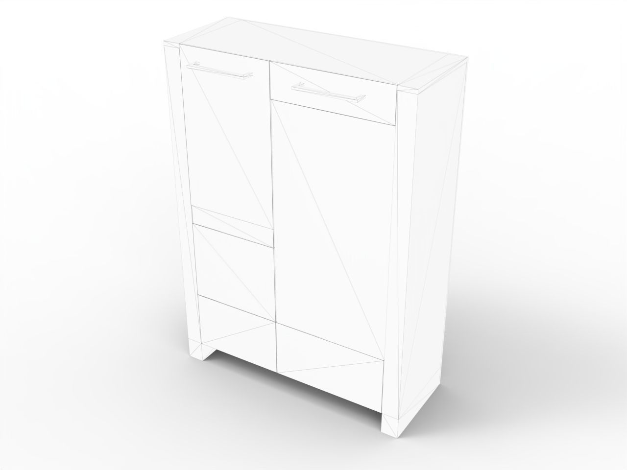 Modern Cabinet Low-poly 3D model_3