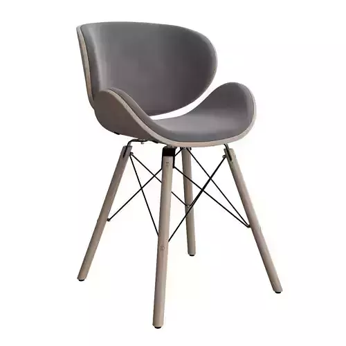 Corvus Madonna Mid-century Teal Accent Chair Low-poly 3D model