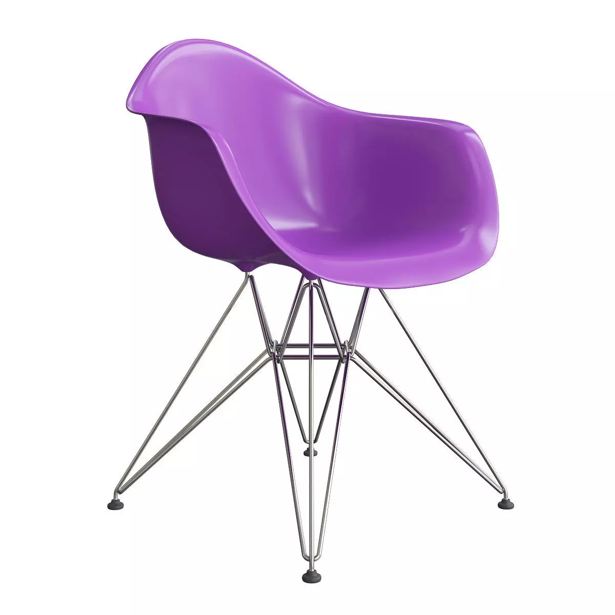 Eames-Plastic-Armchair 3d model eames chair with chrome legs Low-poly 3D model