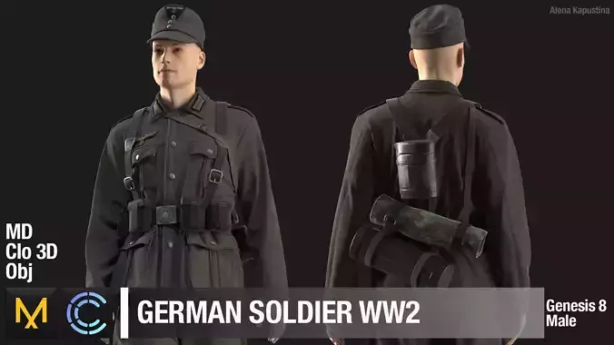 WWII German soldier Marvelous Designer project