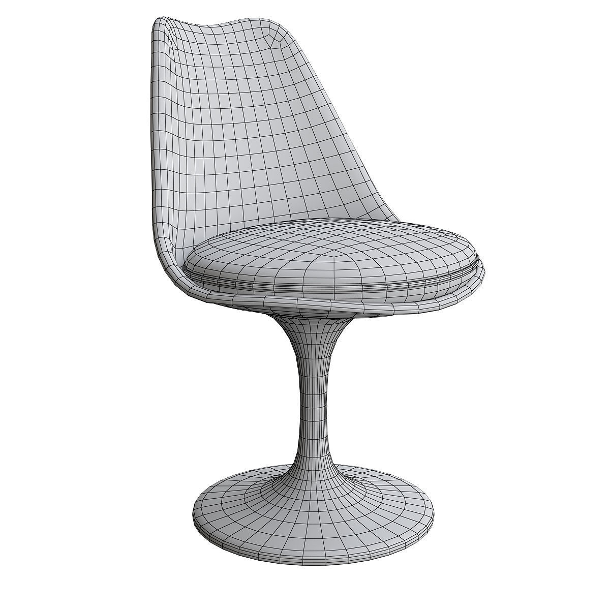 The Tulip Armless Chair 3d model Low-poly 3D model_6