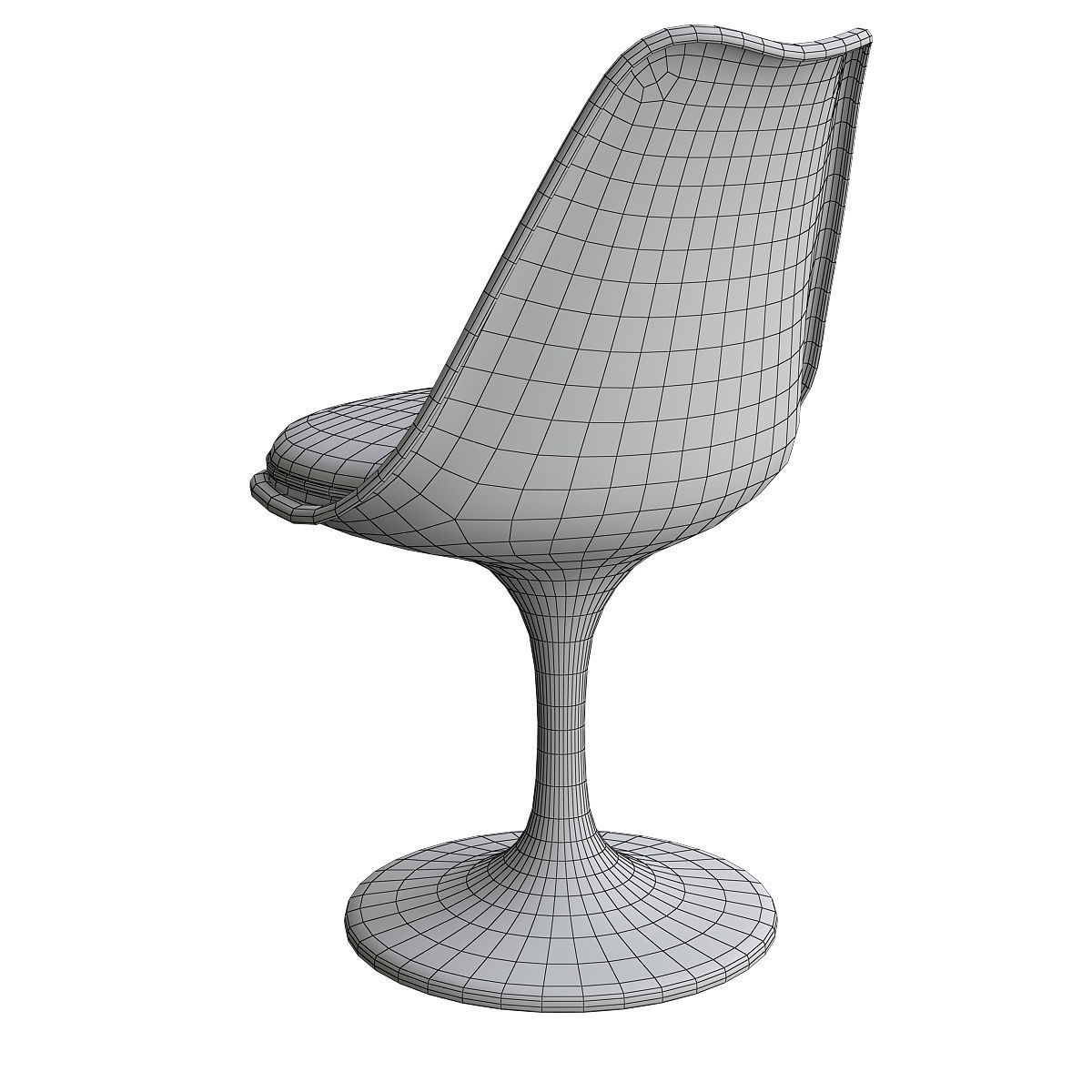 The Tulip Armless Chair 3d model Low-poly 3D model_7