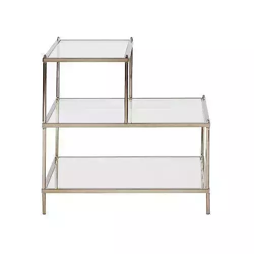 Bookcase three tier metal and glass shelf