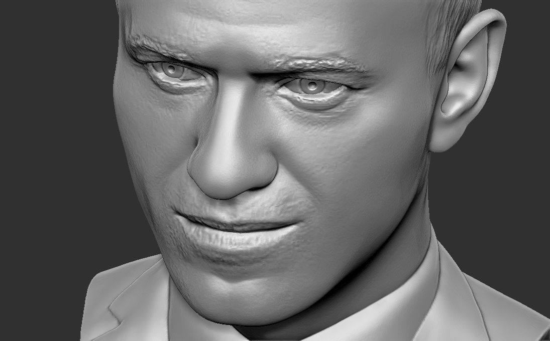 Alexey Navalny bust 3D printing ready stl obj formats 3D print model_26