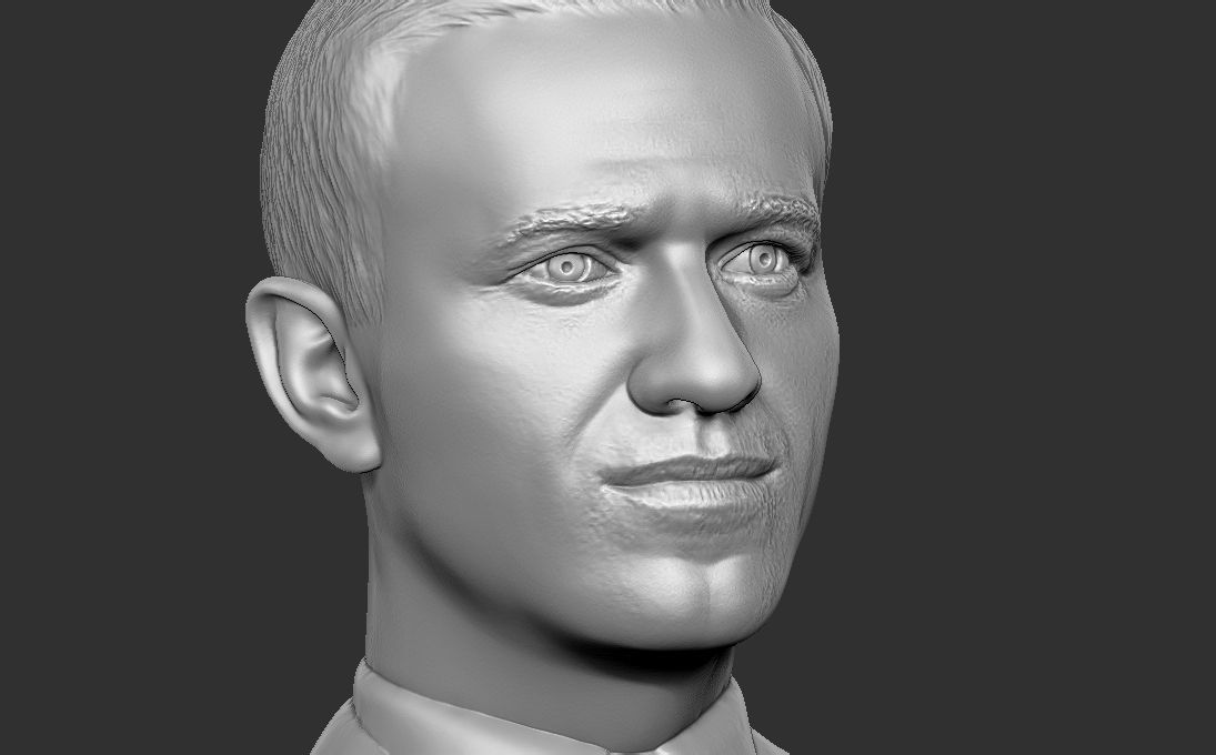 Alexey Navalny bust 3D printing ready stl obj formats 3D print model_28