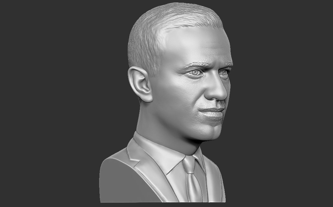 Alexey Navalny bust 3D printing ready stl obj formats 3D print model_16
