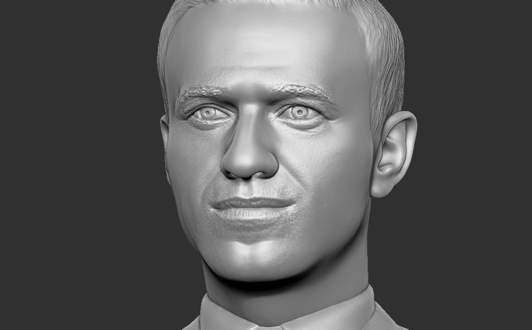Alexey Navalny bust 3D printing ready stl obj formats 3D print model_29