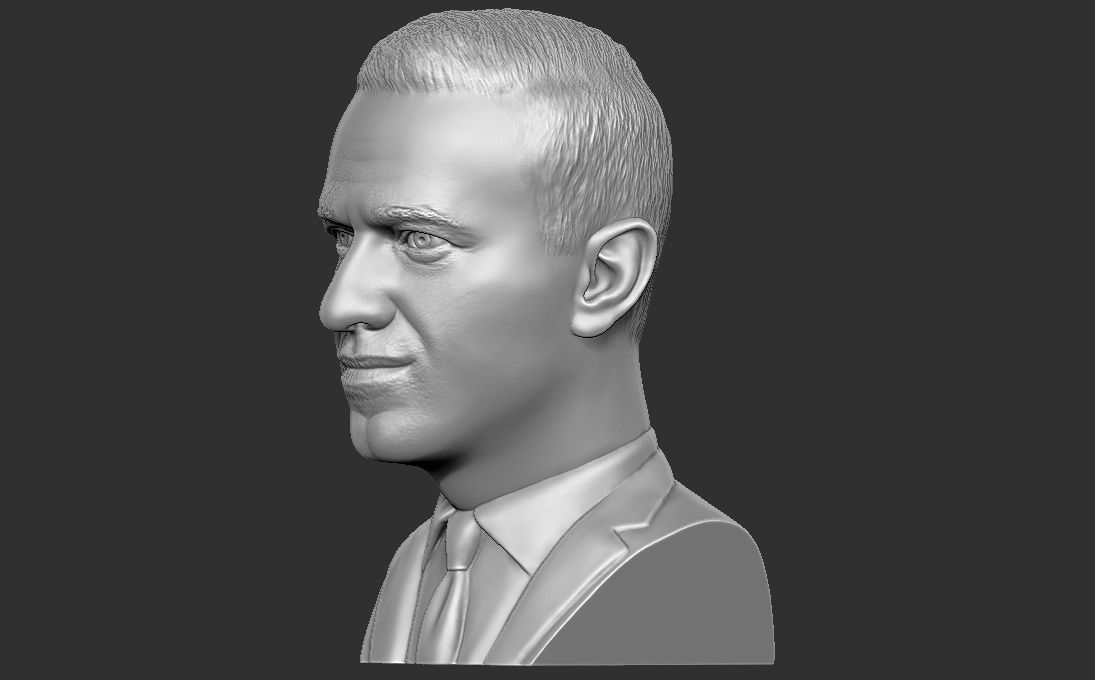 Alexey Navalny bust 3D printing ready stl obj formats 3D print model_9
