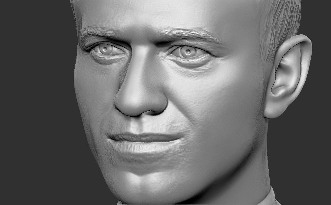 Alexey Navalny bust 3D printing ready stl obj formats 3D print model_25