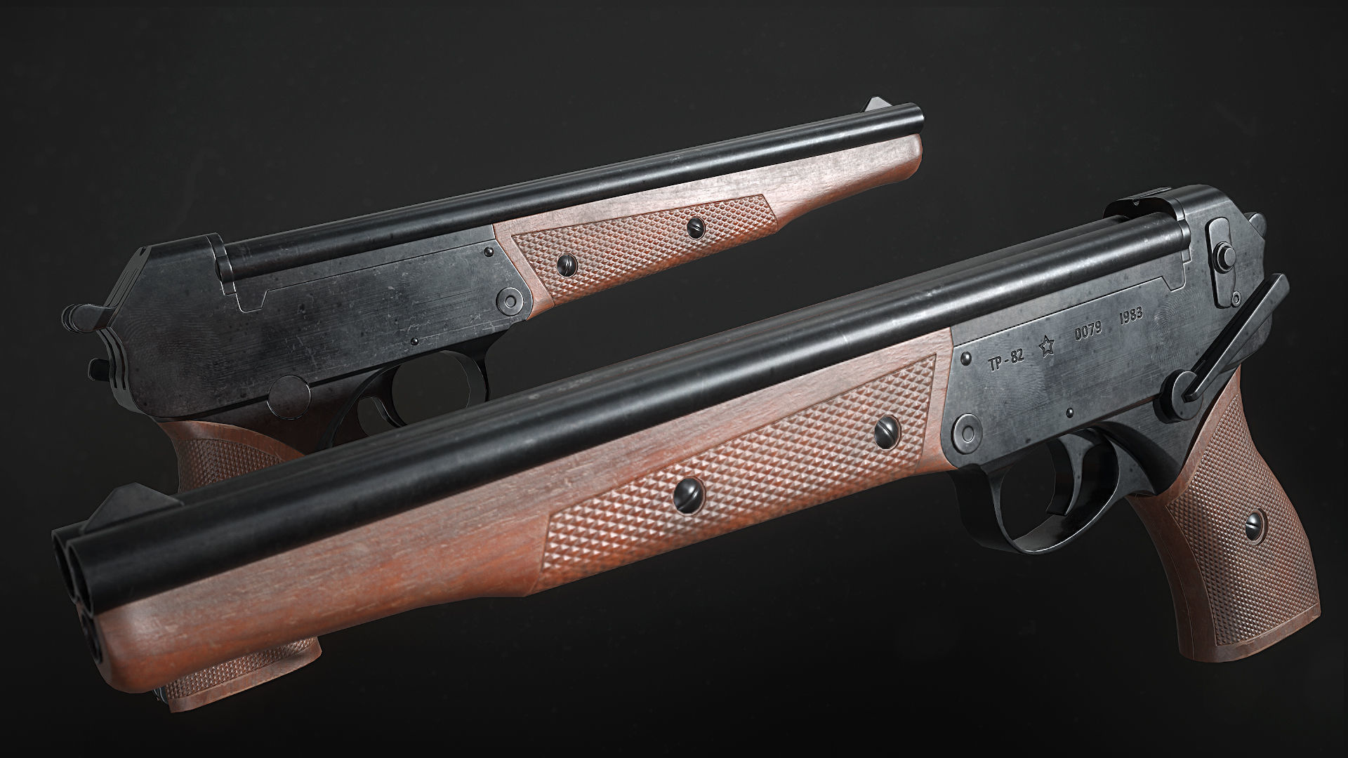 Tp 82 shotgun Low-poly 3D model_6