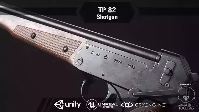 Tp 82 shotgun Low-poly 3D model
