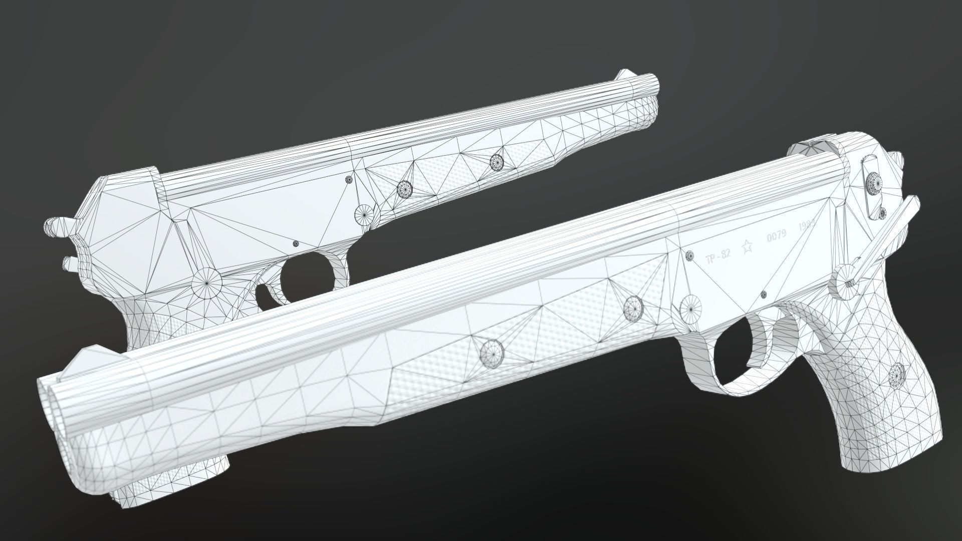 Tp 82 shotgun Low-poly 3D model_8