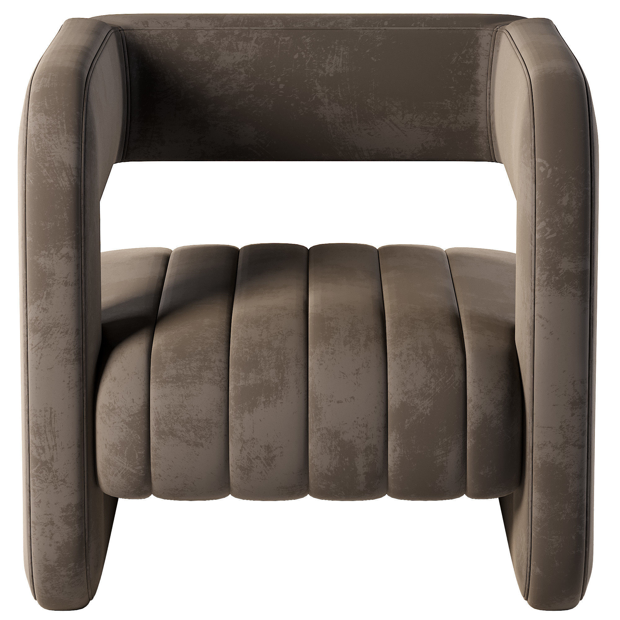 Armchair leather lounge chair Low-poly 3D model_3