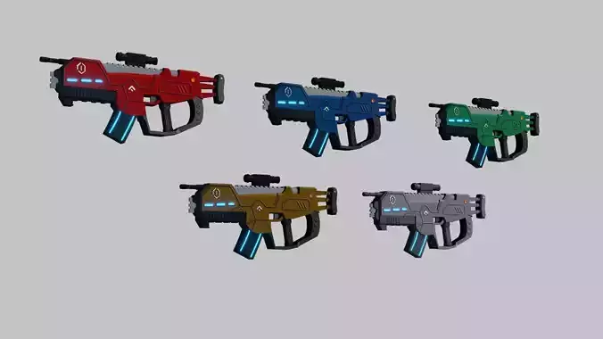Low Poly Sci-Fi Gun - PBR - Game Ready