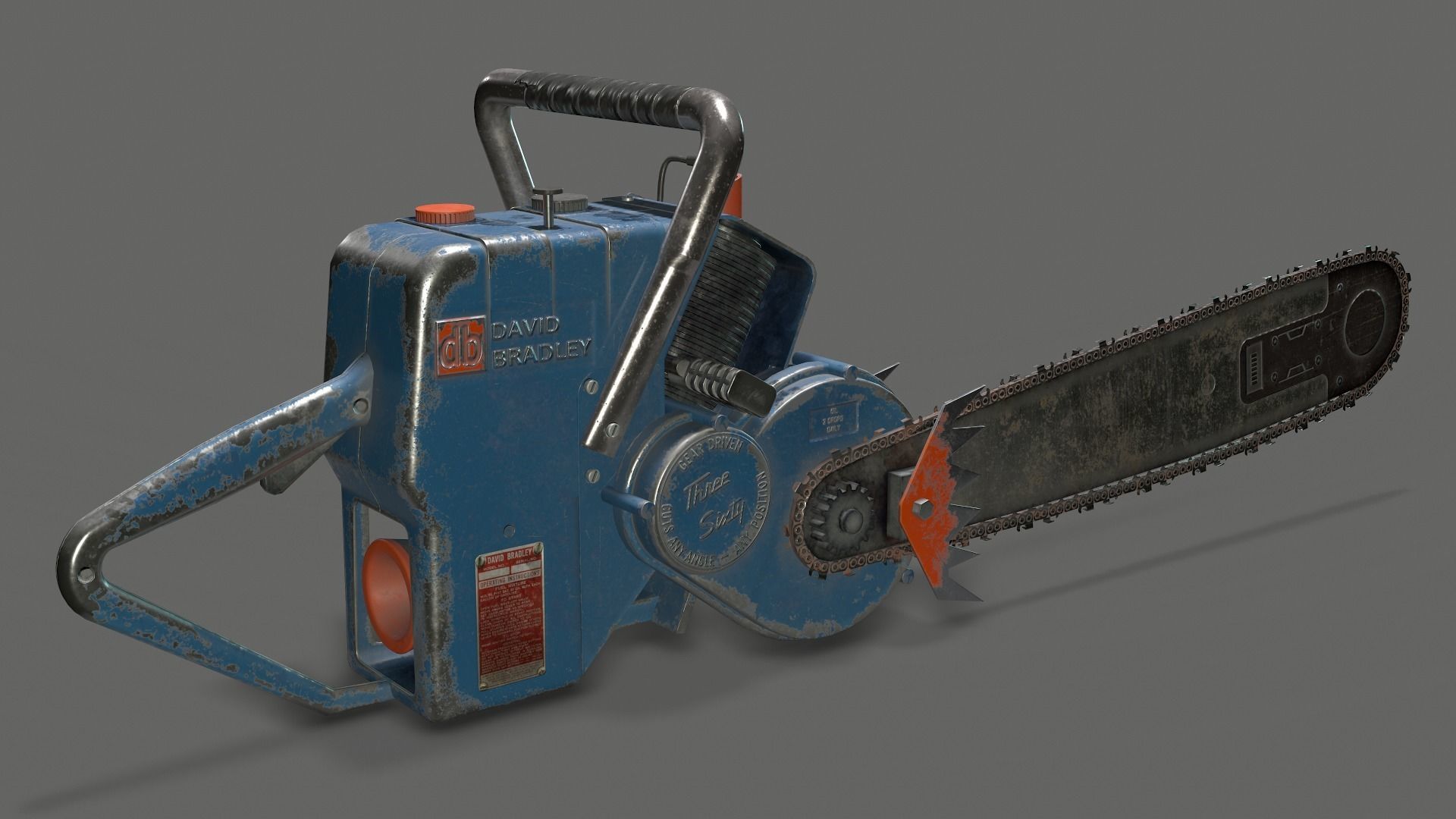 Chainsaw David Bradley Low-poly 3D model_7