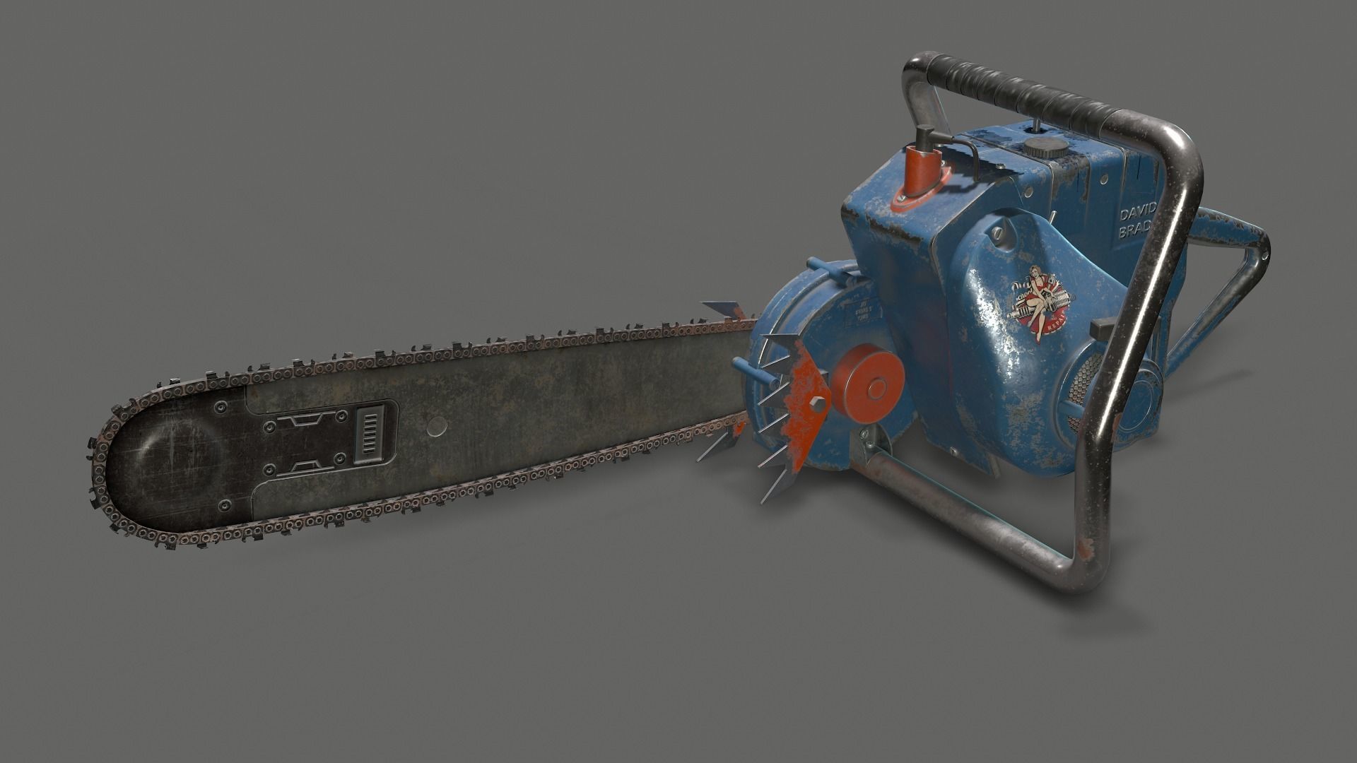 Chainsaw David Bradley Low-poly 3D model_6