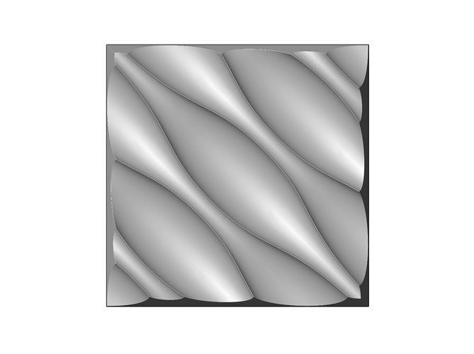 Undulated wave 3d decor wall relief N05 3D print model
