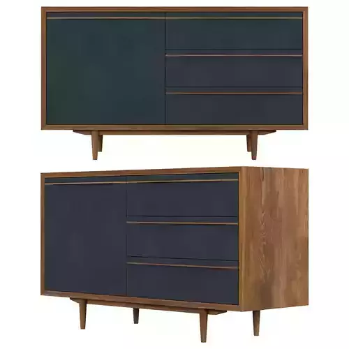Chest of drawers Bruni Black Klermon Black 130