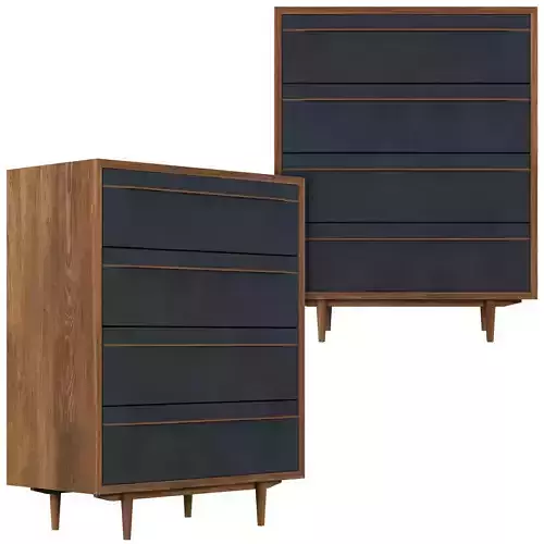 Chest of drawers Bruni Black Klermon black