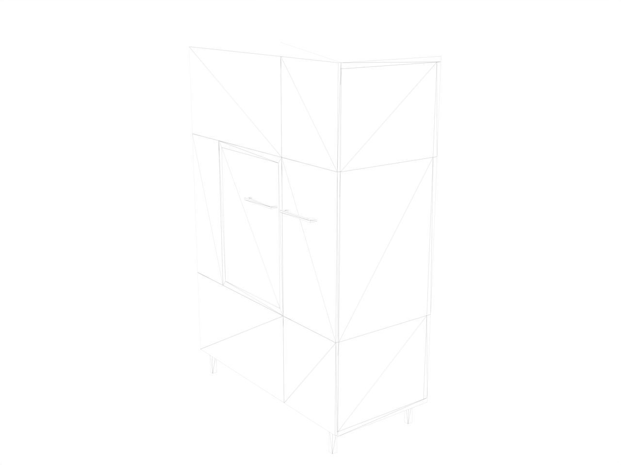 Modern Cabinet Low-poly 3D model_3