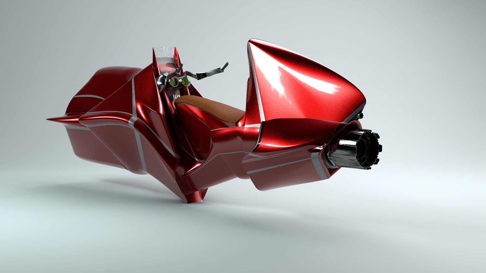 Hovercraft motorcycle 3D model_1