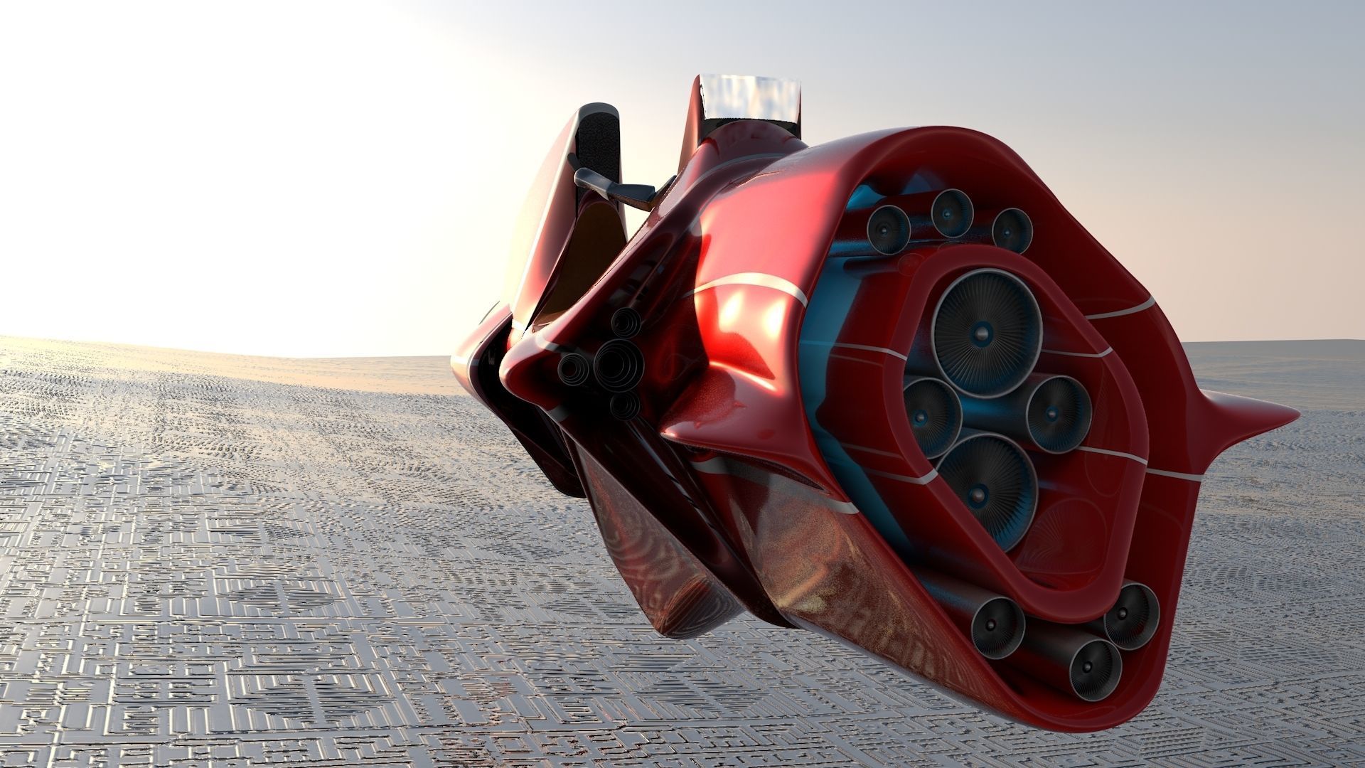 Hovercraft motorcycle 3D model_10