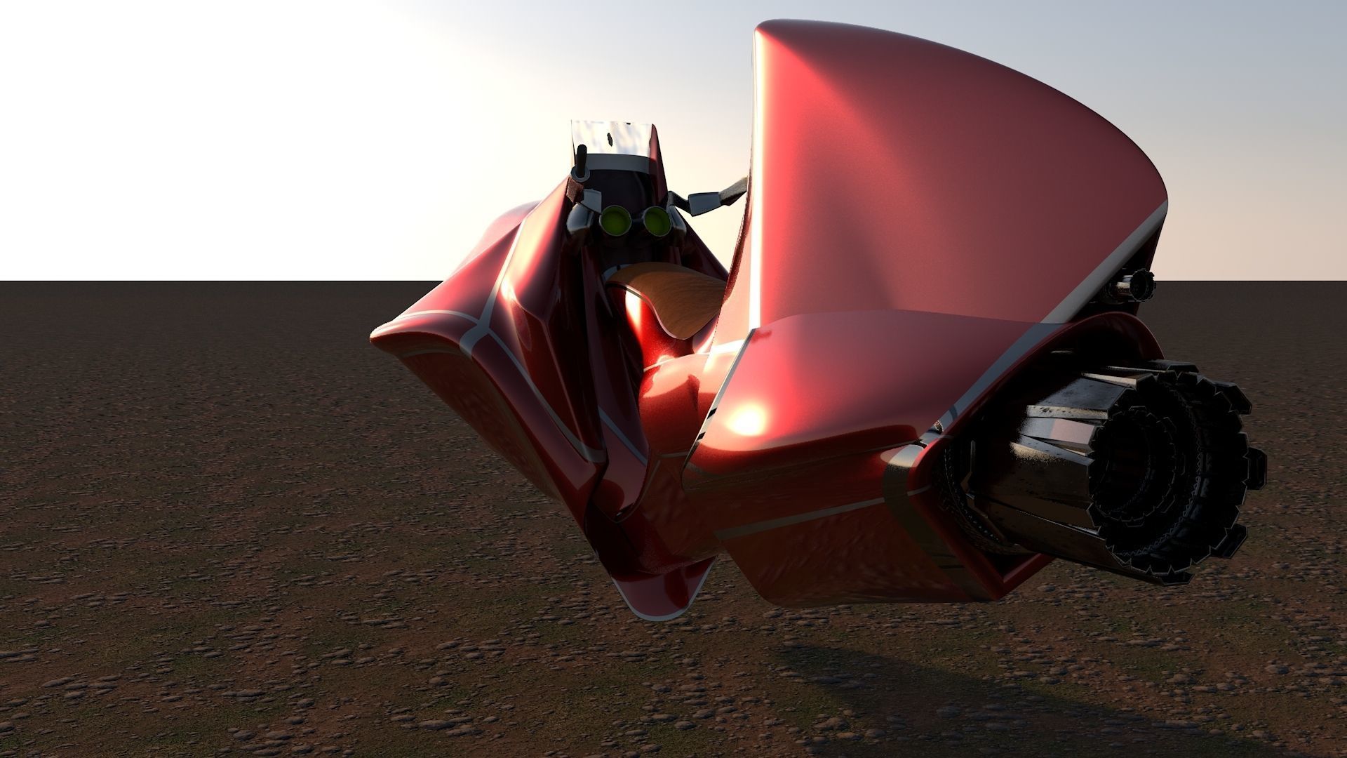 Hovercraft motorcycle 3D model_2
