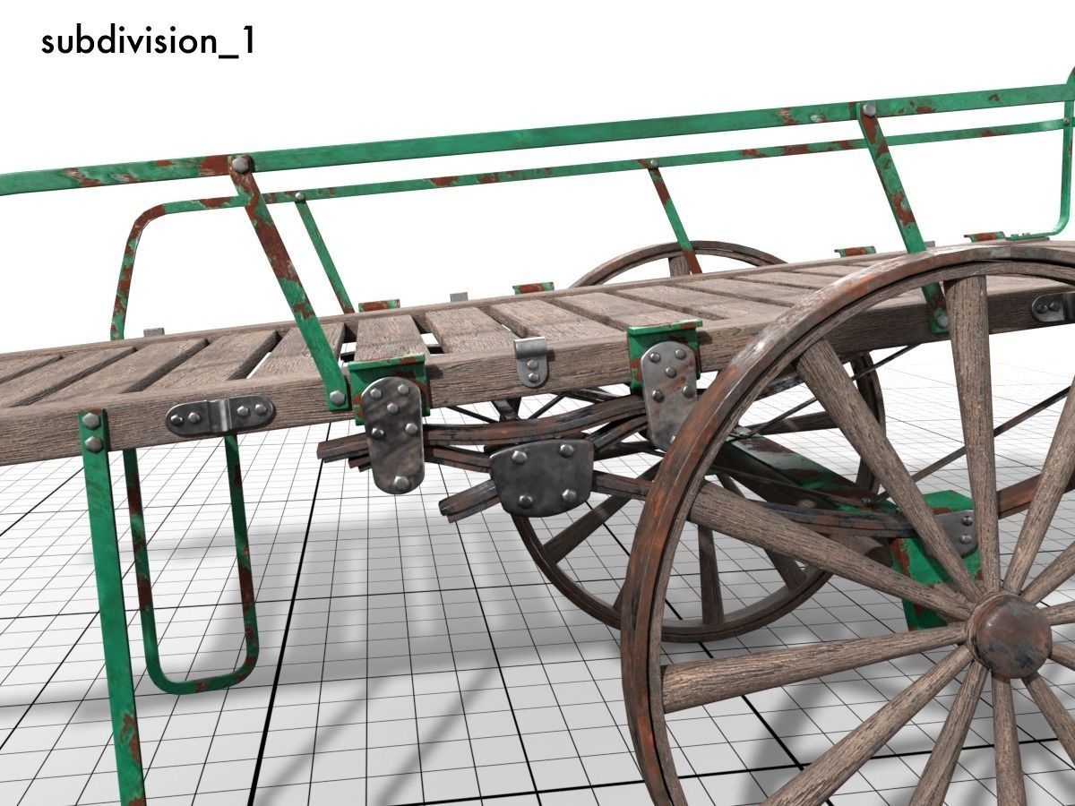 old luggage barrow Low-poly 3D model_4