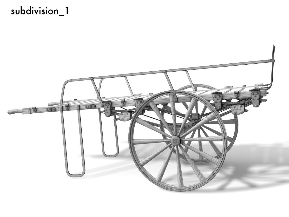 old luggage barrow Low-poly 3D model_7