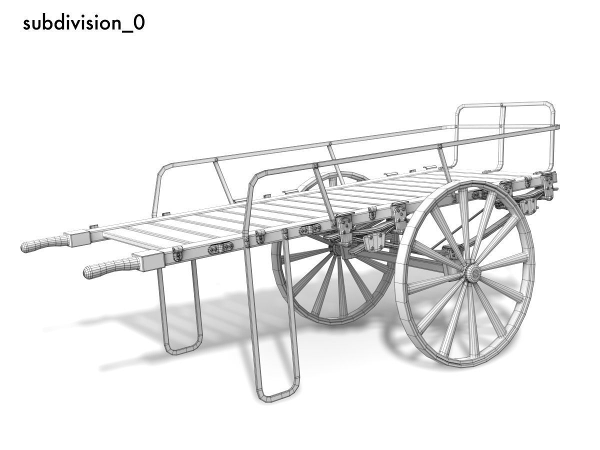 old luggage barrow Low-poly 3D model_6