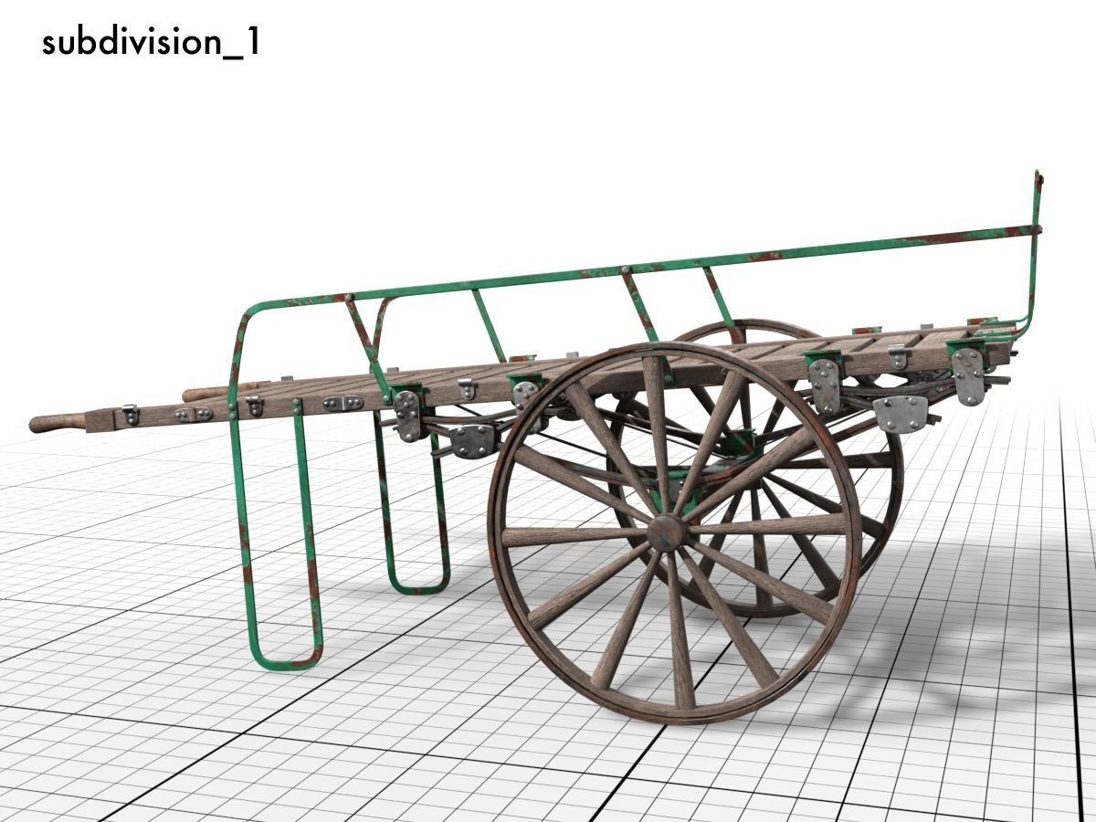 old luggage barrow Low-poly 3D model_3