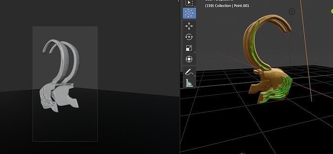 LOKI HELMET Low-poly 3D model