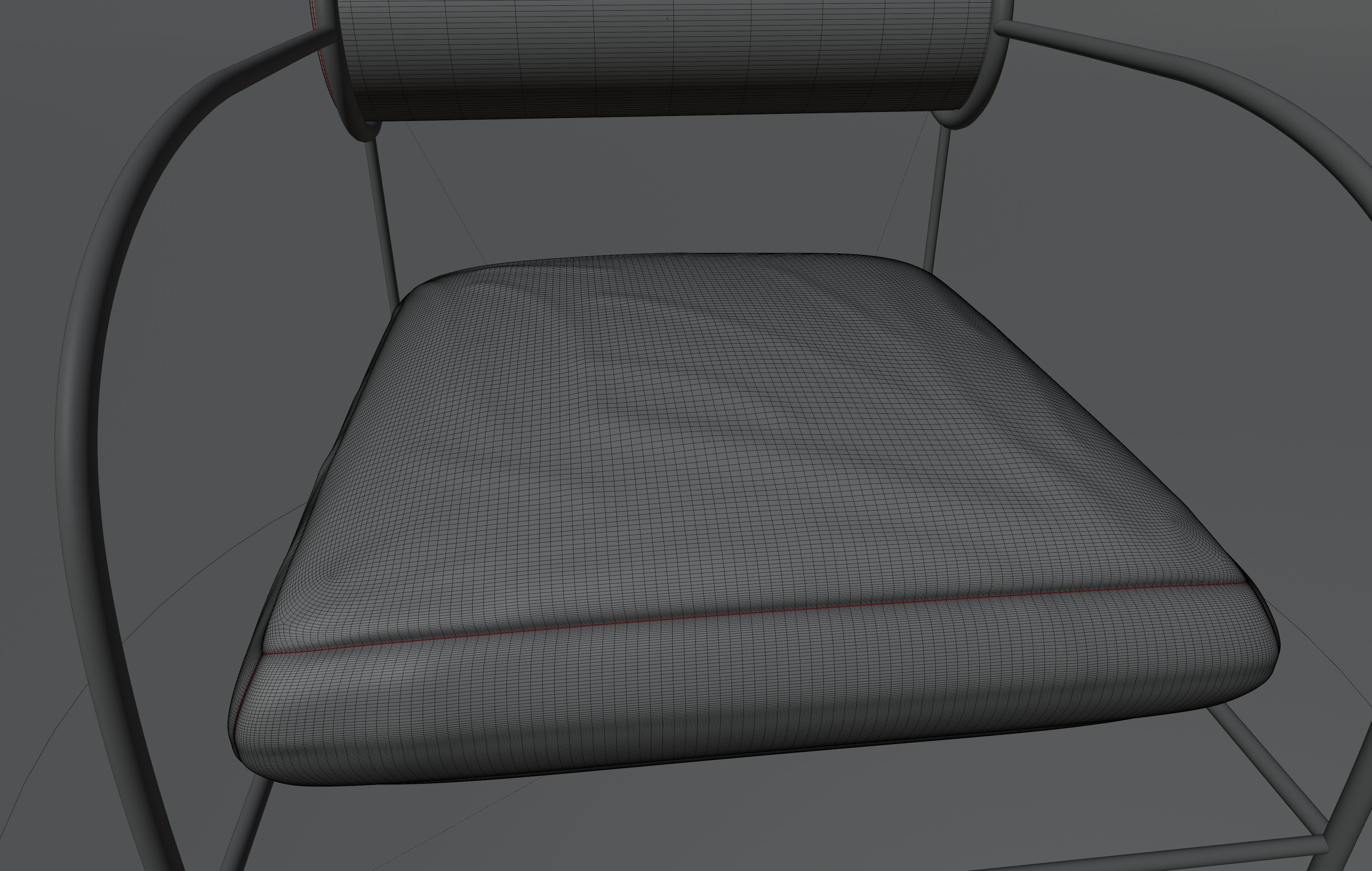 Chair with gold frame and fabric 3D model_1