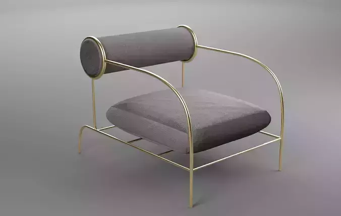 Chair with gold frame and fabric