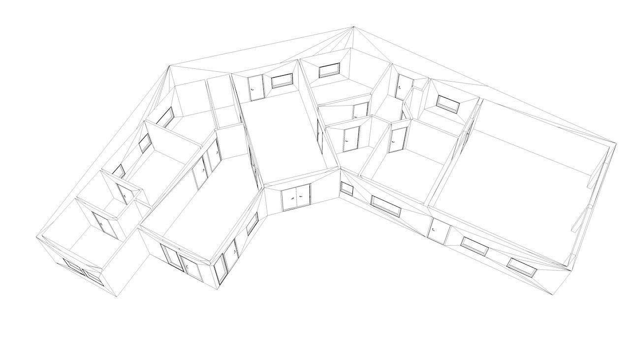 House package - low poly - 40 1-floor houses Low-poly 3D model_34
