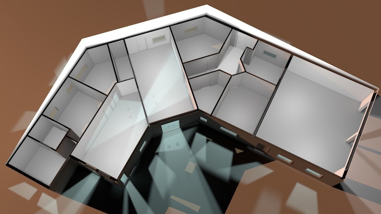 House package - low poly - 40 1-floor houses Low-poly 3D model_35